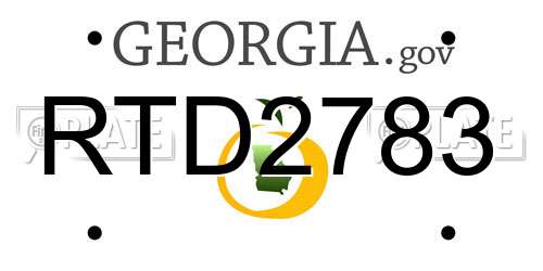 RTD2783 Georgia License Plate