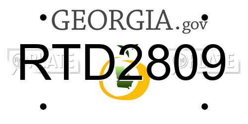RTD2809 Georgia License Plate
