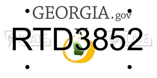 RTD3852 Georgia License Plate