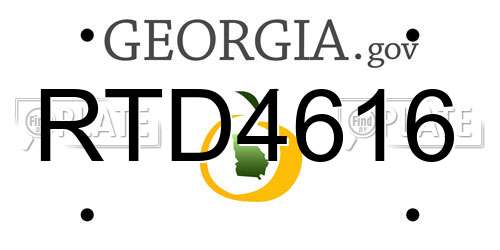 RTD4616 Georgia License Plate