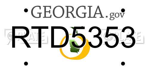 RTD5353 Georgia License Plate