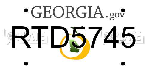 RTD5745 Georgia License Plate
