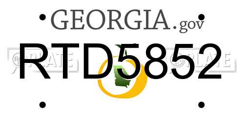 RTD5852 Georgia License Plate