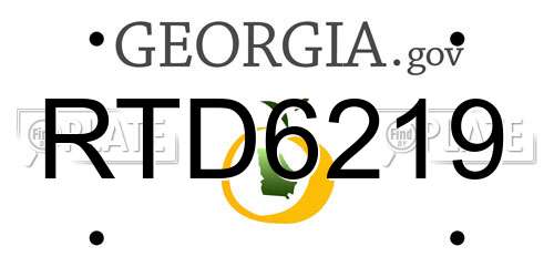 RTD6219 Georgia License Plate