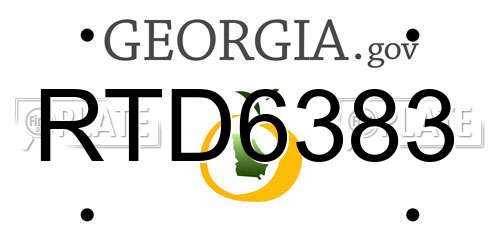 RTD6383 Georgia License Plate
