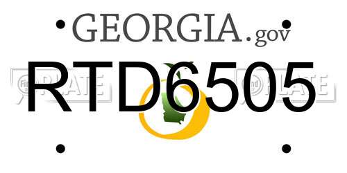 RTD6505 Georgia License Plate