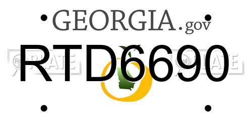 RTD6690 Georgia License Plate