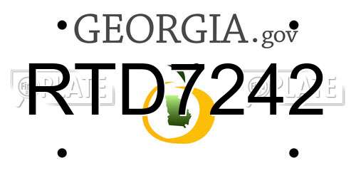RTD7242 Georgia License Plate