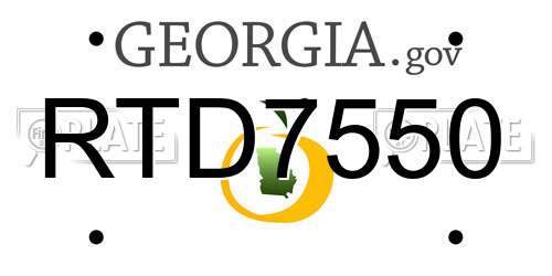 RTD7550 Georgia License Plate