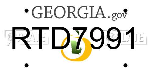 RTD7991 Georgia License Plate