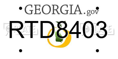 RTD8403 Georgia License Plate