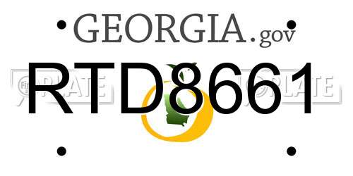 RTD8661 Georgia License Plate