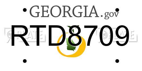 RTD8709 Georgia License Plate
