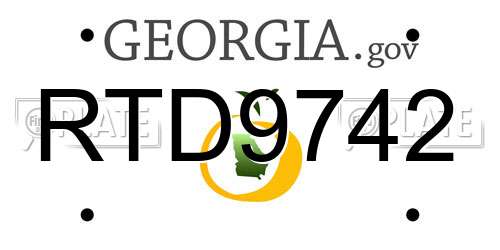 RTD9742 Georgia License Plate