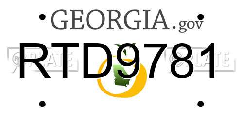 RTD9781 Georgia License Plate
