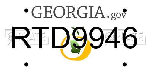RTD9946 Georgia License Plate
