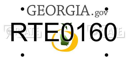 RTE0160 Georgia License Plate
