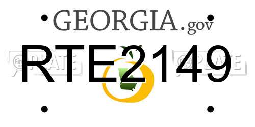 RTE2149 Georgia License Plate