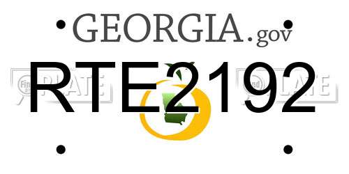 RTE2192 Georgia License Plate