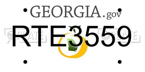 RTE3559 Georgia License Plate