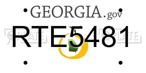 RTE5481 Georgia License Plate