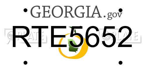 RTE5652 Georgia License Plate