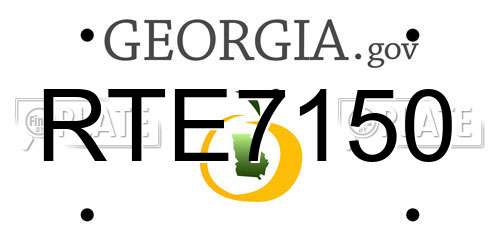 RTE7150 Georgia License Plate