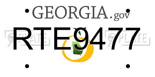 RTE9477 Georgia License Plate