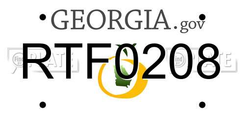 RTF0208 Georgia License Plate