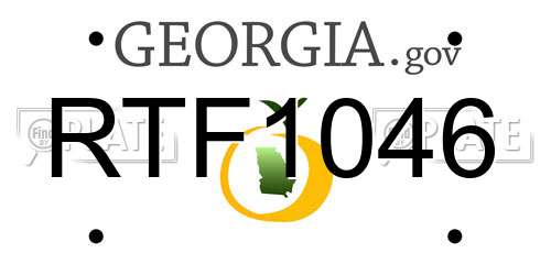 RTF1046 Georgia License Plate