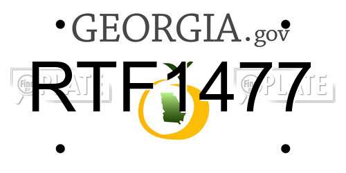 RTF1477 Georgia License Plate