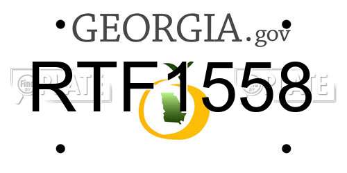 RTF1558 Georgia License Plate