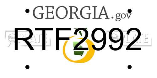 RTF2992 Georgia License Plate