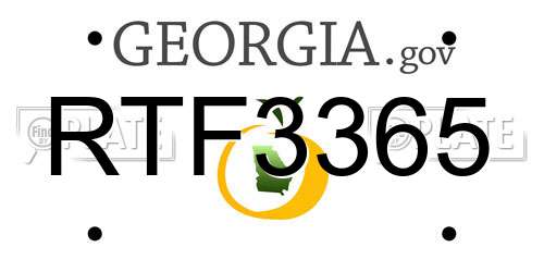 RTF3365 Georgia License Plate