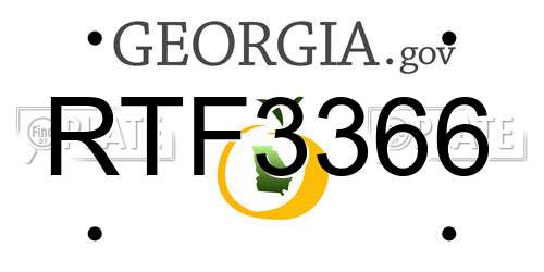 RTF3366 Georgia License Plate