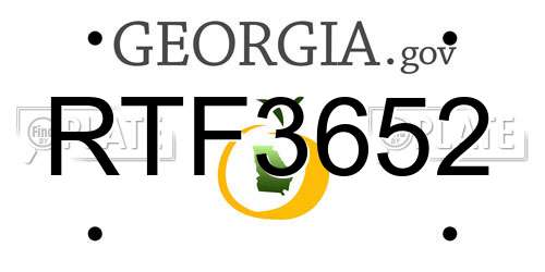 RTF3652 Georgia License Plate