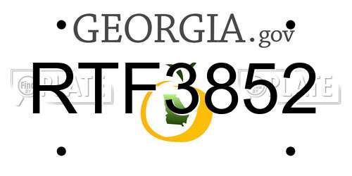 RTF3852 Georgia License Plate