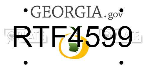 RTF4599 Georgia License Plate