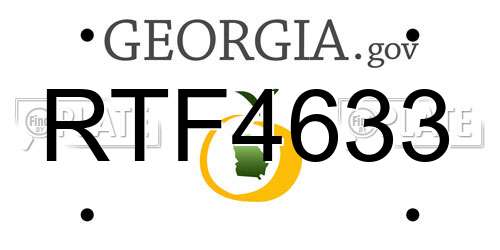 RTF4633 Georgia License Plate