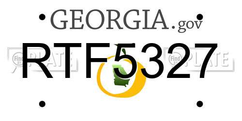 RTF5327 Georgia License Plate