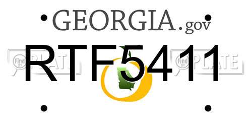 RTF5411 Georgia License Plate