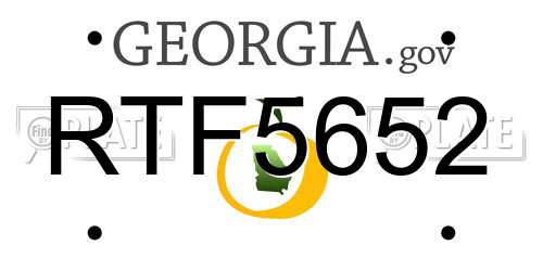 RTF5652 Georgia License Plate