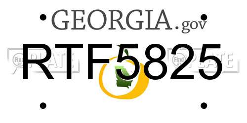 RTF5825 Georgia License Plate