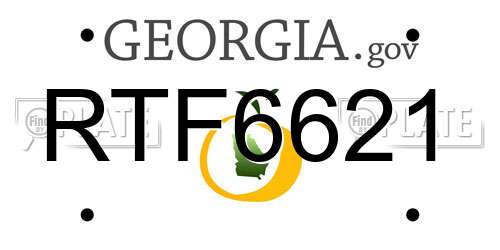 RTF6621 Georgia License Plate
