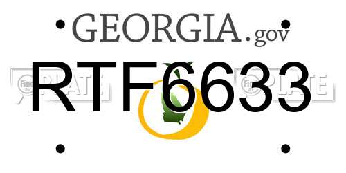 RTF6633 Georgia License Plate