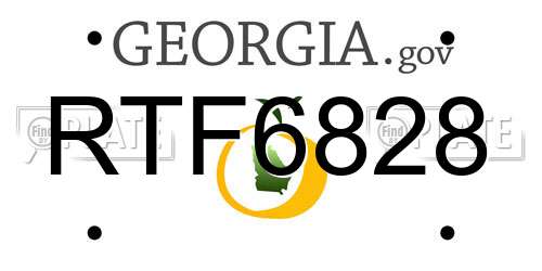RTF6828 Georgia License Plate