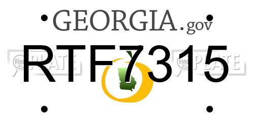 RTF7315 Georgia License Plate