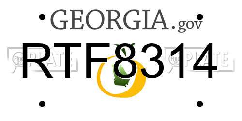 RTF8314 Georgia License Plate