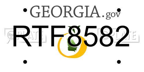 RTF8582 Georgia License Plate