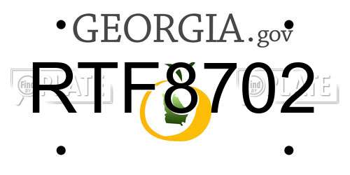 RTF8702 Georgia License Plate